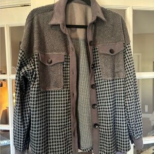 Stylish Gray and Black Men's Jacket